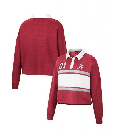 Women's Crimson Alabama Crimson Tide I Love My Job Rugby Long Sleeve Shirt Crimson $34.19 Tops