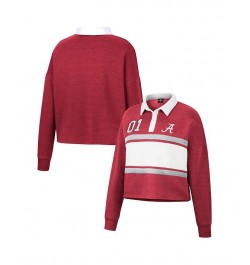 Women's Crimson Alabama Crimson Tide I Love My Job Rugby Long Sleeve Shirt Crimson $34.19 Tops