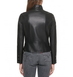 Faux-Leather Moto Racer Jacket Black $32.80 Jackets