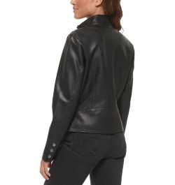 Faux-Leather Moto Racer Jacket Black $32.80 Jackets