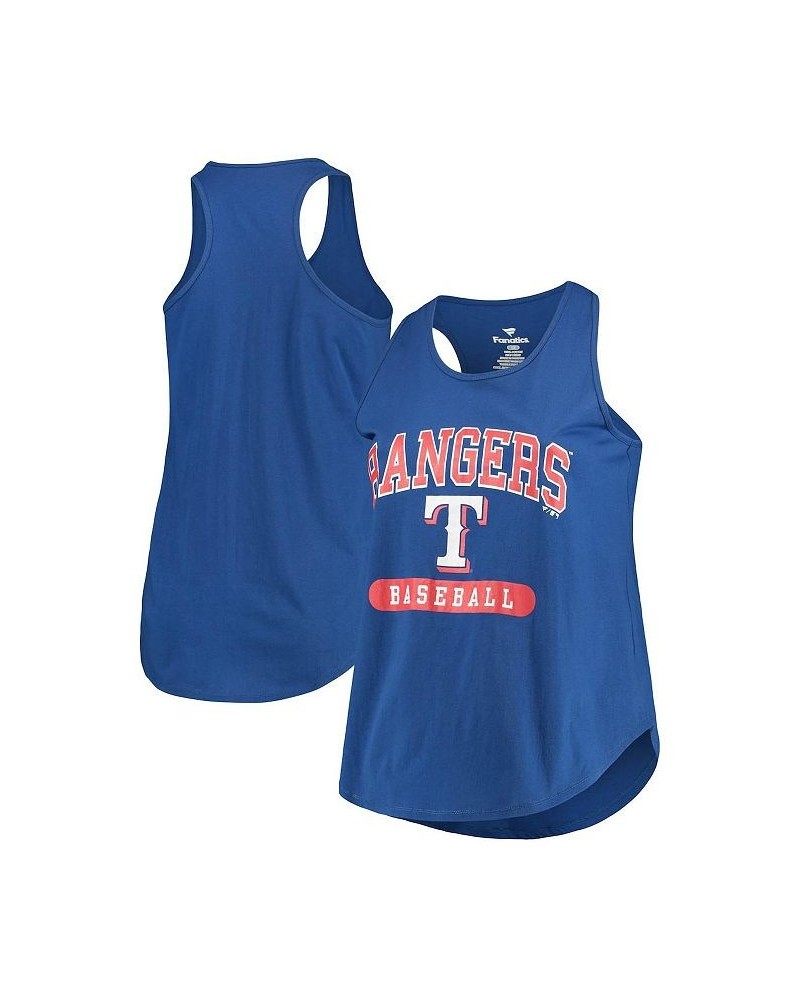 Women's Branded Royal Texas Rangers Plus Size Scoop Neck Racerback Tank Top Royal $20.00 Tops