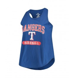 Women's Branded Royal Texas Rangers Plus Size Scoop Neck Racerback Tank Top Royal $20.00 Tops