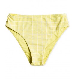 Juniors' Salty Shine Printed High-Leg Bikini Bottoms Linden Green Check Me Out $29.40 Swimsuits