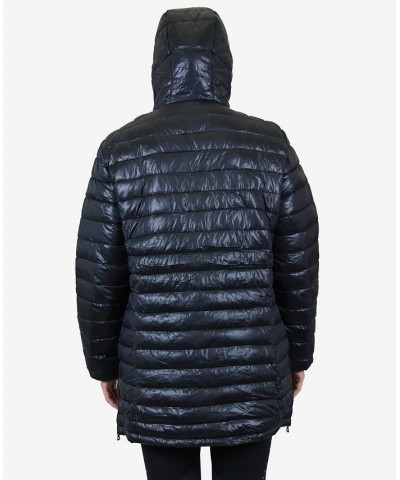 Women's Quilted Long Puffer Coat Black $34.56 Coats