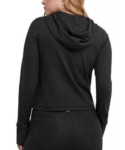 Women's Soft Touch Zip-Front Hooded Jacket Black $38.25 Jackets