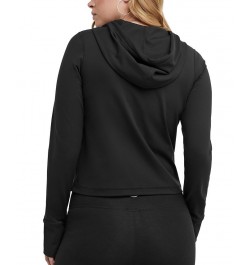 Women's Soft Touch Zip-Front Hooded Jacket Black $38.25 Jackets