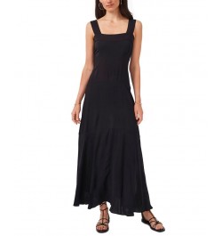 Paneled Smocked-Back Challis Tank Dress Rich Black $31.60 Dresses