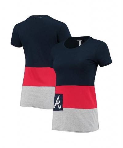 Women's Navy Atlanta Braves Fitted T-shirt Navy $32.39 Tops