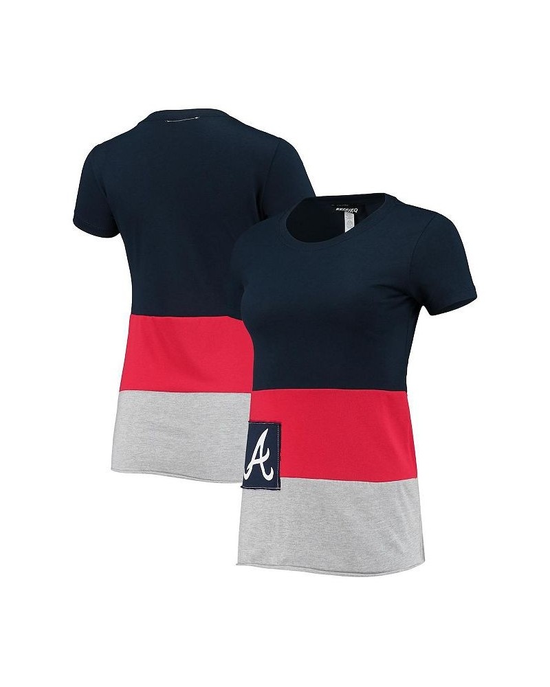 Women's Navy Atlanta Braves Fitted T-shirt Navy $32.39 Tops