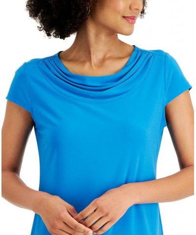 Women's Cowl-Neck Short-Sleeve Top Riviera $16.66 Tops