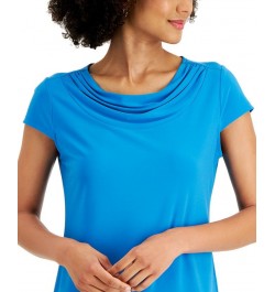 Women's Cowl-Neck Short-Sleeve Top Riviera $16.66 Tops