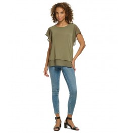 Flutter Sleeve Top Caper $28.56 Tops