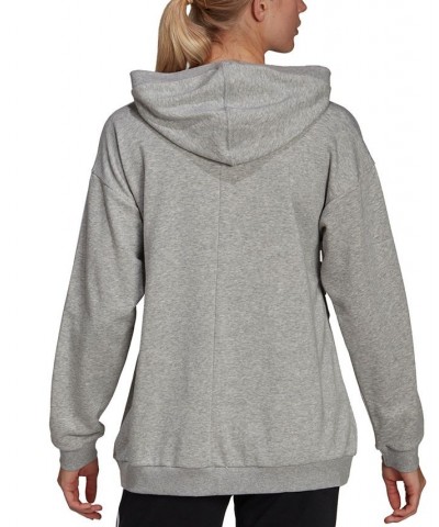Women's Essentials Maternity 3-Striped Hoodie Gray $31.20 Sweatshirts