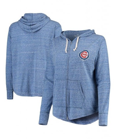 Women's Royal Chicago Cubs Plus Size Full-Zip Hoodie Blue $45.04 Sweatshirts