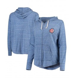 Women's Royal Chicago Cubs Plus Size Full-Zip Hoodie Blue $45.04 Sweatshirts