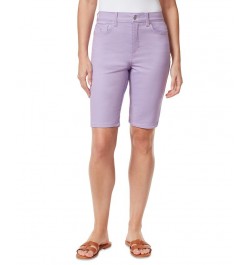 Women's Amanda High-Rise 11" Denim Bermuda Shorts Sweet Violet Purple $15.89 Shorts
