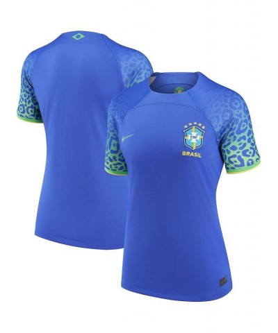Women's Blue Brazil National Team 2022/23 Away Breathe Stadium Replica Blank Jersey Blue $47.25 Jersey
