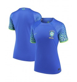 Women's Blue Brazil National Team 2022/23 Away Breathe Stadium Replica Blank Jersey Blue $47.25 Jersey