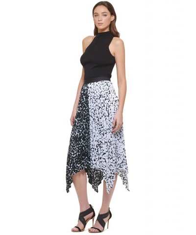 Women's Asymmetrical Printed Pull-On Skirt Black/white/white/black $38.08 Skirts