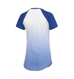 Women's Royal and White Los Angeles Dodgers Shortstop Ombre Raglan V-Neck T-Shirt Royal, White $27.60 Tops