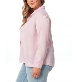 Trendy Plus Size Bodie Blouse Pink $18.32 Tops