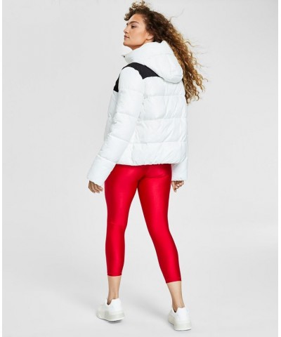 Women's Colorblock Puffer Jacket White $47.38 Jackets