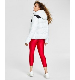 Women's Colorblock Puffer Jacket White $47.38 Jackets