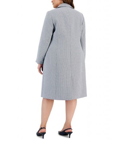 Plus Size Tweed Notch-Collar Topper & Sheath Dress Blue $136.00 Suits