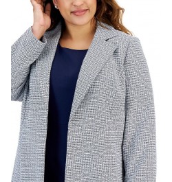 Plus Size Tweed Notch-Collar Topper & Sheath Dress Blue $136.00 Suits