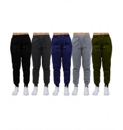 Women's Loose-Fit Fleece Jogger Sweatpants-5 Pack Black-Charcoal-Navy-Heather Grey-Olive $40.50 Pants