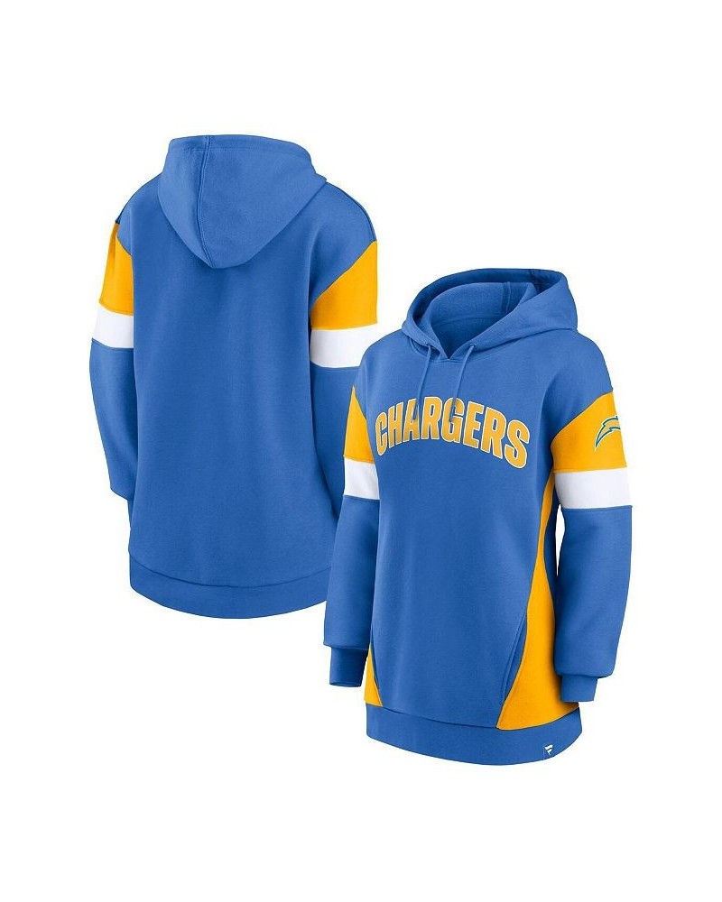 Women's Branded Powder Blue Gold Los Angeles Chargers Lock It Down Pullover Hoodie Powder Blue, Gold $26.00 Sweatshirts