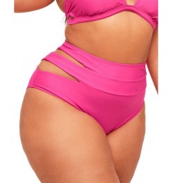 Demi Women's Plus-Size Swimwear High waist Bikini Bottom Pink $13.22 Swimsuits